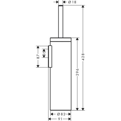 Szczotka toaletowa stojąca nikiel 42855820 Axor Universal Circular