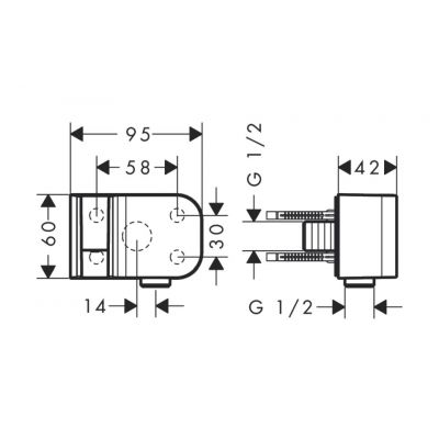 Axor One 45723140 przyłącze kątowe z uchwytem