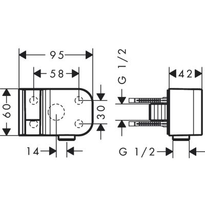 Axor One 45723820 przyłącze kątowe z uchwytem