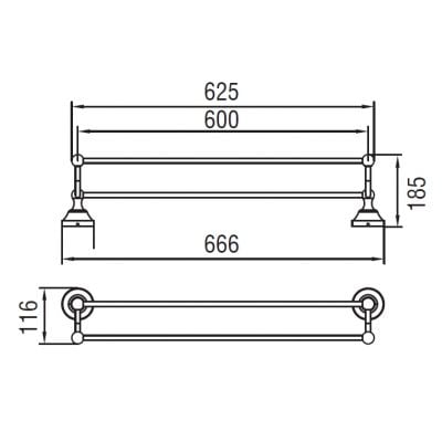 Wieszak na ręcznik chrom NIK57022 Art Platino Nikolas