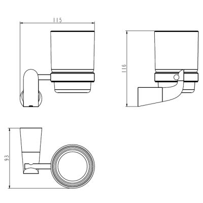 Kubek do mycia zębów EMI85050 Art Platino Emira