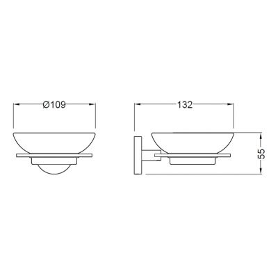 Mydelniczka ścienna chrom-biała HUG004 Blue Water Hugo