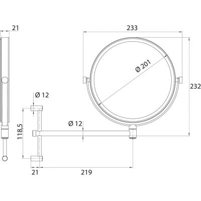 Lusterko kosmetyczne 22x23.3 cm okrągłe chrom 109400111 Emco Pure