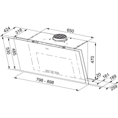 Okap kuchenny 90 cm ścienny czarny 3300705068 Franke Maris