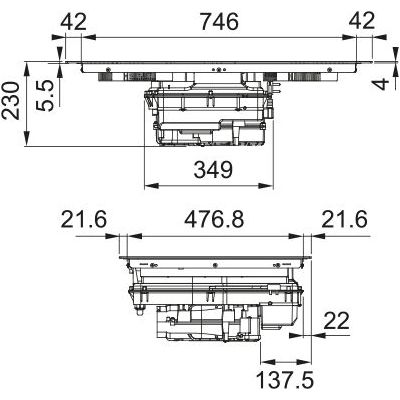 Płyta indukcyjna z okapem 83 cm blatowy czarny 3400705228 Franke Maris