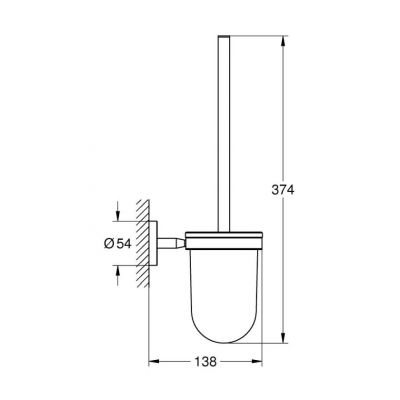 Szczotka toaletowa ścienna starlight chrome 40463001 Grohe Cosmopolitan