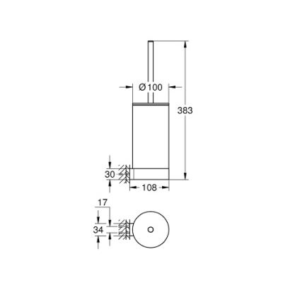 Szczotka toaletowa ścienna hard graphite 41076A00 Grohe Selection