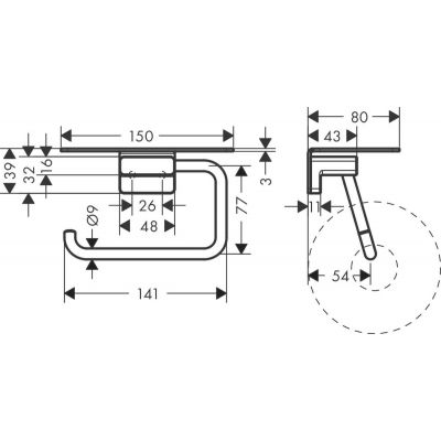 Hansgrohe AddStoris 41772700 uchwyt na papier toaletowy