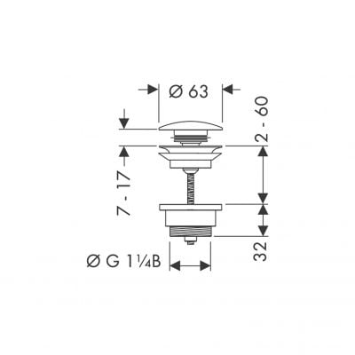 Hansgrohe 50100000 korek do umywalki