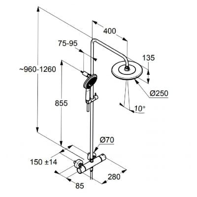 Kludi Dual Shower System 670920500 zestaw prysznicowy