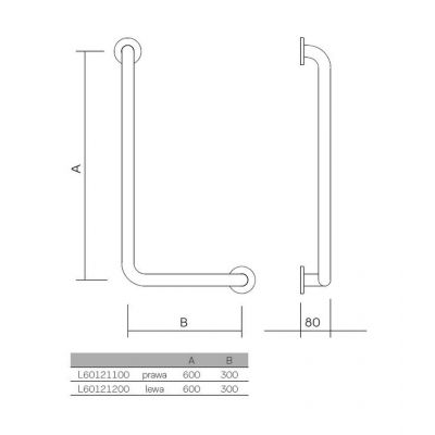 Poręcz ścienna L60121100 Koło Lehnen