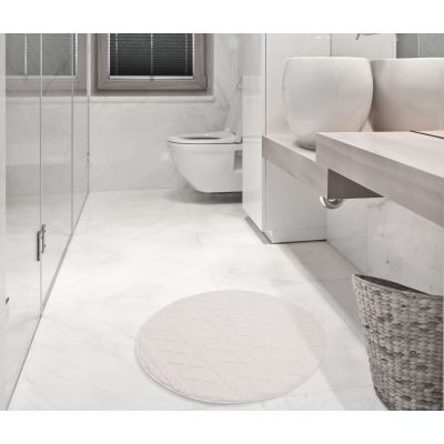 Dywanik łazienkowy 67x67 cm okrągły biały 508337 Multi-Decor New Style