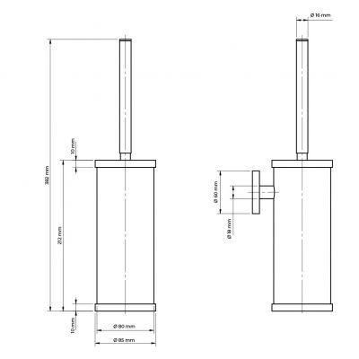 Szczotka toaletowa ścienna złoto szczotkowane 82100810 Oltens Gulfoss