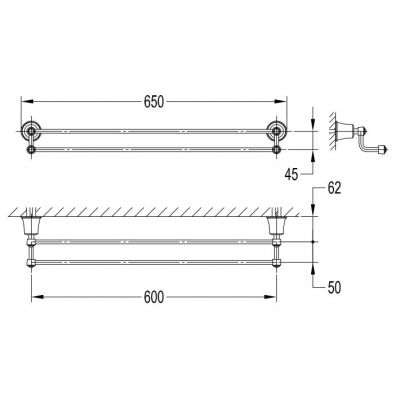 Omnires Art LIne AL53226ORB wieszak na ręcznik