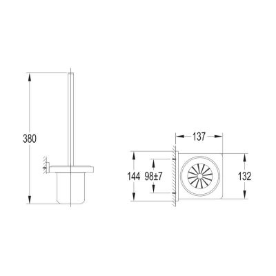 Omnires Darling DA70620GL szczotka toaletowa
