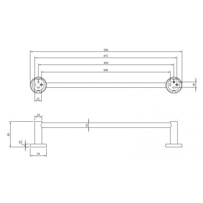 Drążek na ręcznik chrom TVA15100100061 Villeroy & Boch Elements Tender