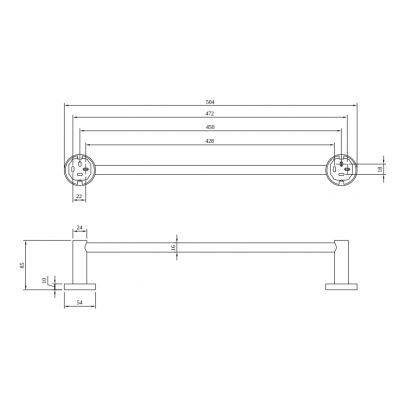 Drążek na ręcznik nikiel TVA15100100064 Villeroy & Boch Elements Tender