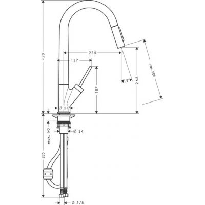 Bateria kuchenna stojąca 10821340 Axor Starck