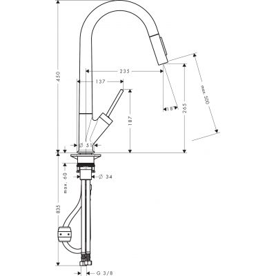Axor Starck 12800000 bateria kuchenna chrom