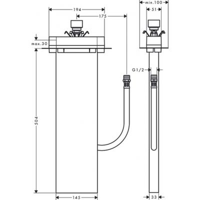 Element do montażu nawannowego 15490180 Axor Edge