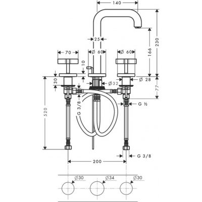 Axor Citterio 39133000 bateria umywalkowa