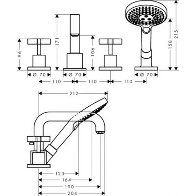 Axor Citterio 39445000 bateria wannowo-prysznicowa