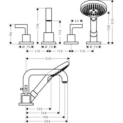 Axor Citterio 39454000 bateria wannowo-prysznicowa