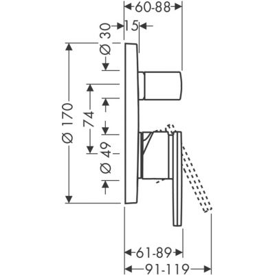 Axor Citterio 39457000 bateria wannowo-prysznicowa podtynkowa