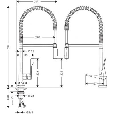Axor Citterio 39840800 bateria kuchenna