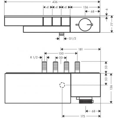 Axor Edge 46141000 bateria wannowo-prysznicowa podtynkowa