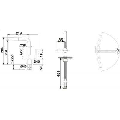 Bateria kuchenna stojąca chrom 518406 Blanco Linus-S Vario