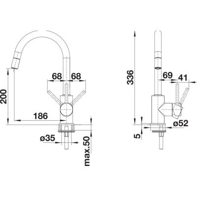 Blanco Mida-S 526653 bateria kuchenna czarny