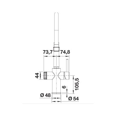 Bateria kuchenna do filtra wody stojąca stal-czarna 526706 Blanco Catris-S
