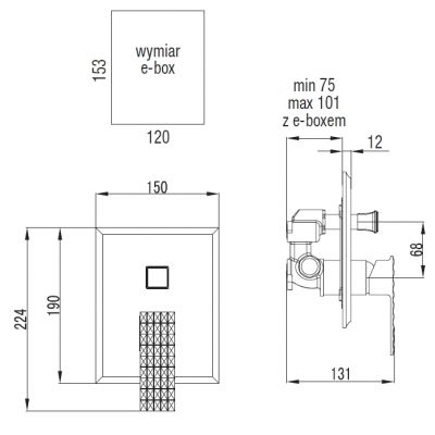 Art Platino Panama PANBPD220C bateria wannowo-prysznicowa podtynkowa