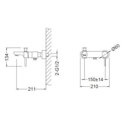 Blue Water Icona ICOBWN020C bateria wannowo-prysznicowa