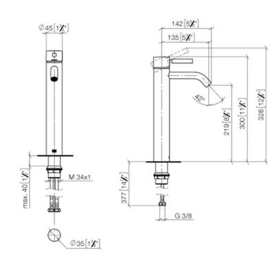 Dornbracht Meta 3353766093 bateria umywalkowa stojąca chrom