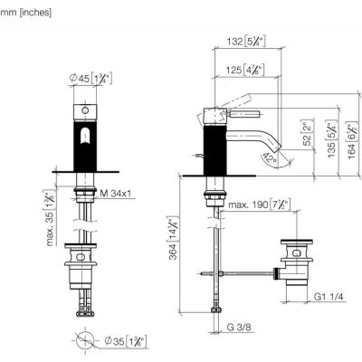 Dornbracht Meta 3350466006 bateria umywalkowa stojąca