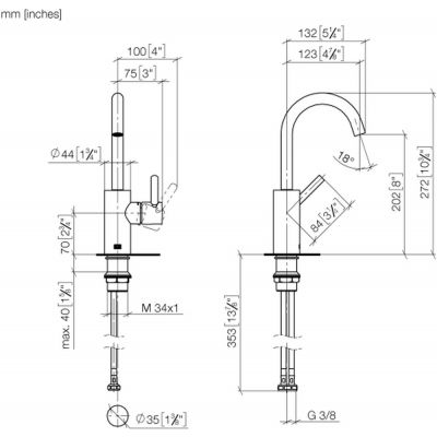 Dornbracht Meta 3352566193 bateria umywalkowa stojąca chrom