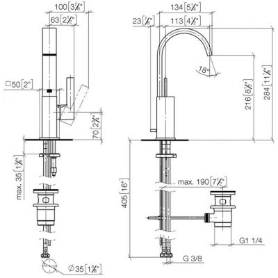 Dornbracht Mem 3350278200 bateria umywalkowa stojąca chrom