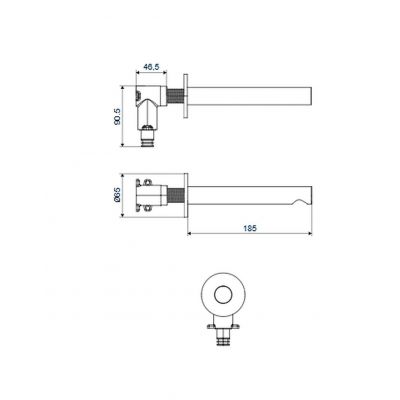 Wylewka do baterii wannowej miedź AREX1242CB Excellent Pi