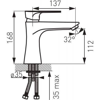 Ferro Algeo Square BAQ2 bateria umywalkowa