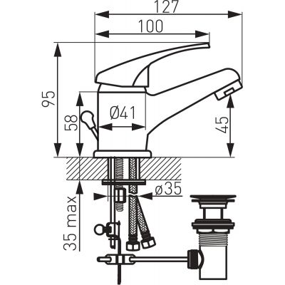 Ferro Basic BBC2 bateria umywalkowa stojąca