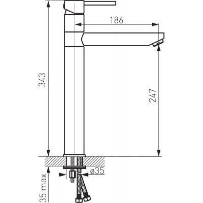 Ferro Fiesta BFI2L bateria umywalkowa stojąca chrom