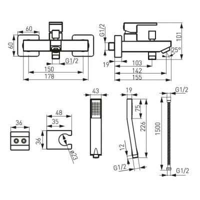 Ferro Zicco BZI11 bateria wannowo-prysznicowa
