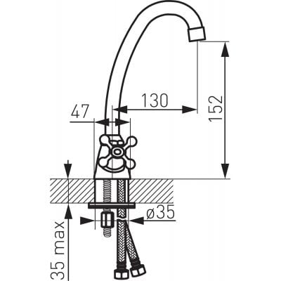 Ferro Retro XR2 bateria umywalkowa stojąca chrom