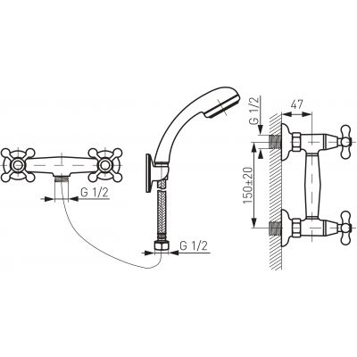 Ferro Retro XR77 bateria prysznicowa