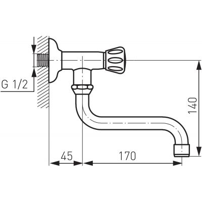 Ferro Z39 zawór umywalkowy ścienna chrom