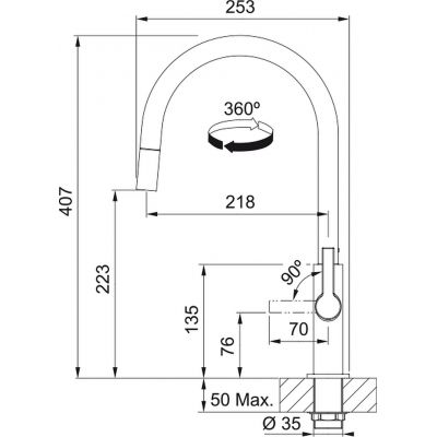 Bateria kuchenna stojąca czarna 1150728389 Franke Maris Slim J Pull-Out