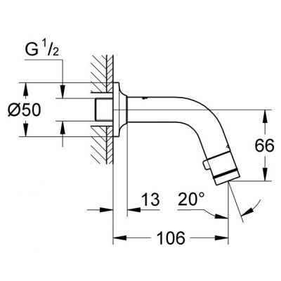 Wylewka do baterii wannowej starlight chrome 20205000 Grohe
