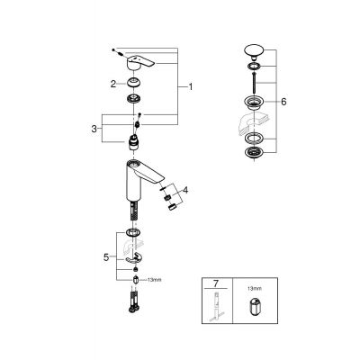 Bateria umywalkowa stojąca starlight chrome 23746002 Grohe Start